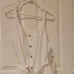White linen summer dress